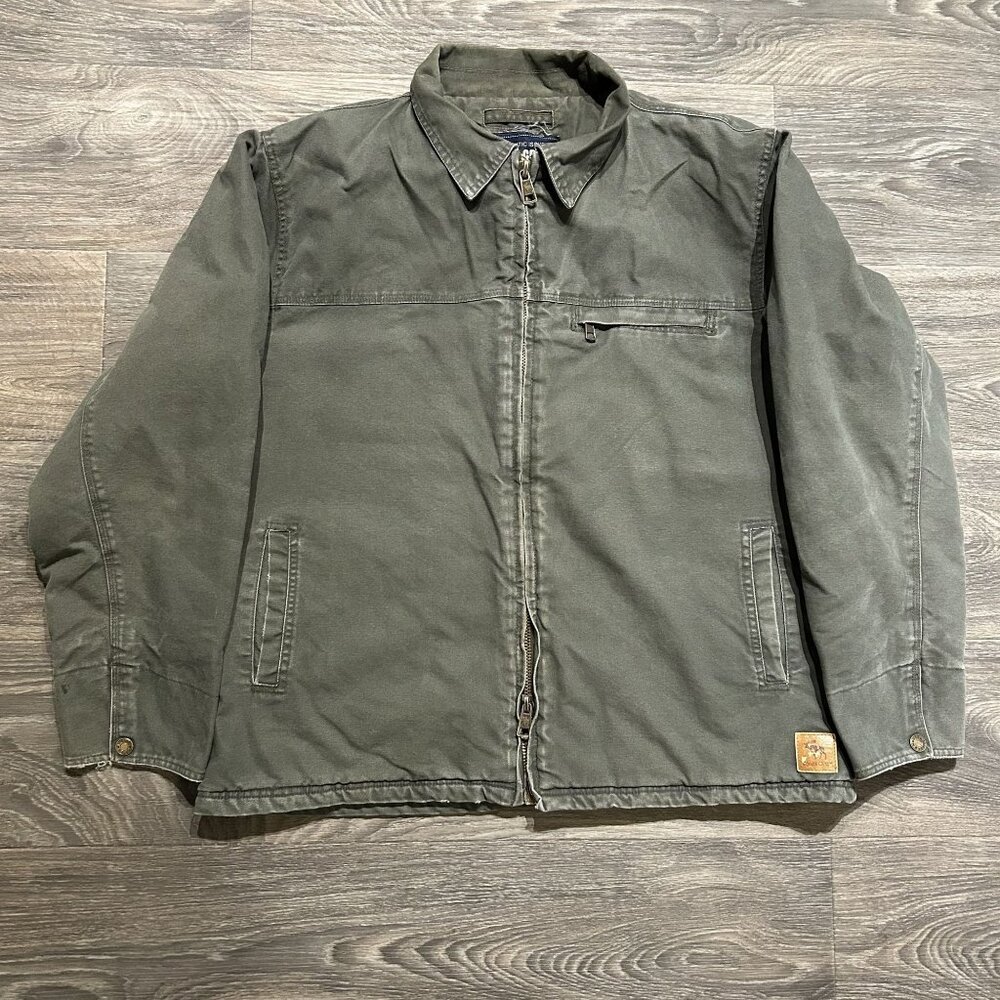 Moose Creek Workwear Coat XL Olive Green Quilted Lined Chore Jacket Field Tested